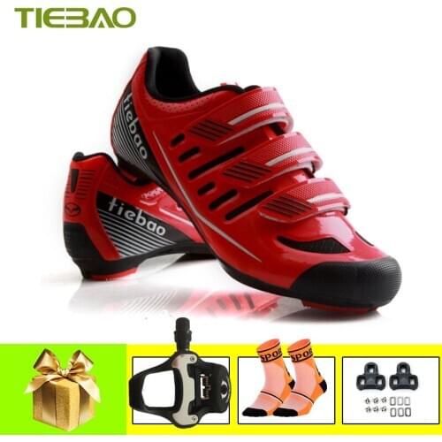 Tiebao Sapatilha Ciclismo Cycling Shoes Road Men Self-locking Spnning Breathable Bicicleta Outdoor SPD-SL Road Bike Riding Shoes