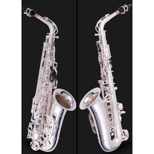 Top saxophone Eb sax alto Silver plated saxophone alto Brass Body Chinese Pads with case musical instruments professional Gift