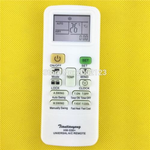LCD Screen Universal AC A/C Remote Control HW-530+ HW530+ for Air Conditioner