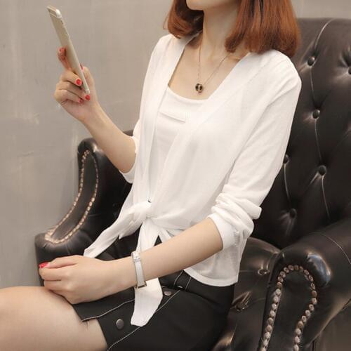 Ice silk knitted summer sunscreen jacket 2018 new style cardigan jacket, summer thin sunscreen jacket and short shawl