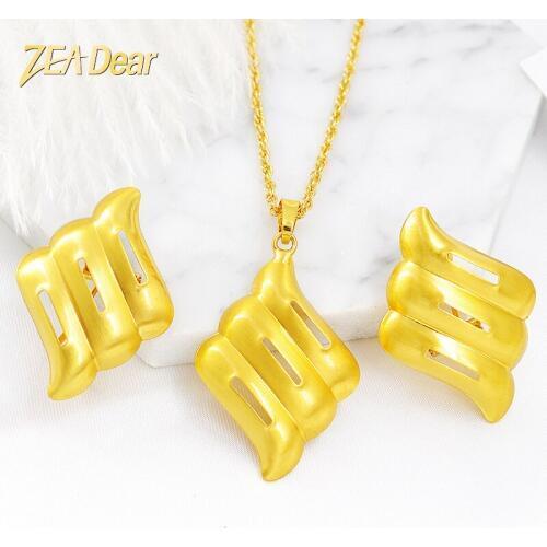 ZEADear Jewelry Vintage Jewelry Clip Earrings Pendant Necklace Water Drop Jewelry Sets For Women Girls Gifts For Party Wedding