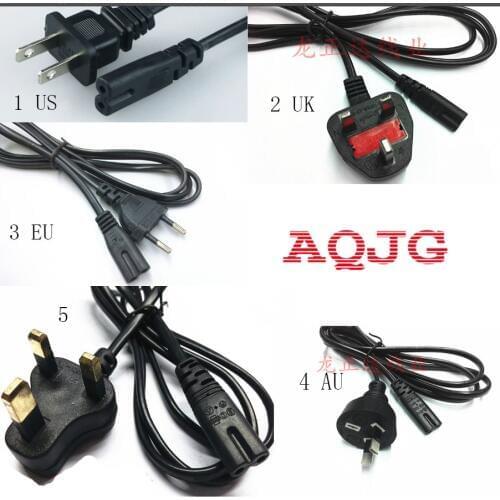 1pcs High quality 2 Prong US EU UK AU Plug AC Power Cord Cable Charge Adapter PC Laptop 1.2M For Computer Printer adapter AQJG