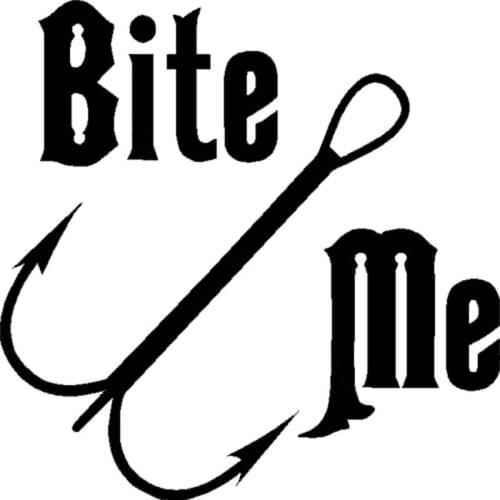 12.7cm*12.7cm Bite Me Vinyl Decal Hook Fishing Boat River Lake Bass Trout Muskie Car Styling Car Decoration
