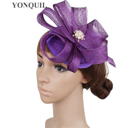 17 Color High Quality Minillery Sinamay Hat Loops Fascinator Hat Cocktail Headwear Occasion Hair Accessories Party Hairstyle