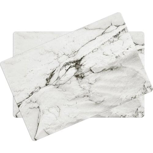 2PCS PVC Table Mat Waterproof Oil-proof Non-slip High Temperature Heat Insulation Marble Stripe Design Table Mats for Dinner