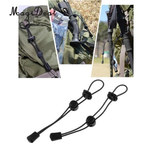 2pcs Backpack Walking Stick Holder Fixing Buckle Elastic Rope Walking Trekking Cane Wrist Strap Outdoors