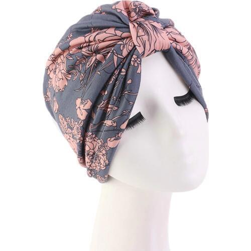 2019 Muslim Print Stretch Turban Ruffle Hair Hats Beanie Bandanas Scarf Head Wrap Headwear for Women 18