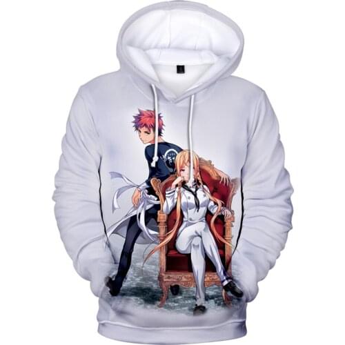 2021 3D Spirit of Eat Halberd Hoodies Popular Anime Boys/girls/kids Long Sleeve Sweatshirts Food Wars Shokugeki no Soma Clothes