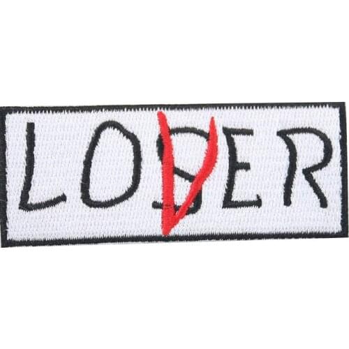 5PCS Lover Loser Letter Badge Embroidery Sew Iron on Patch Clothing Bag Applique DIY Apparel Accessories Halloween Clothes Decor