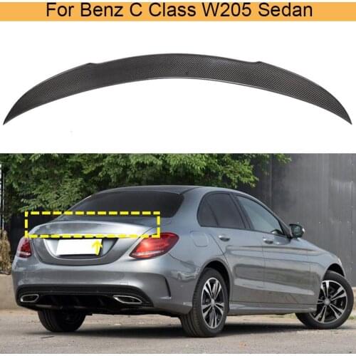 Car Rear Trunk Spoiler Wing For Mercedes-Benz C Class W205 Sedan 4 Door 2015-2020 Rear Trunk Boot Lip Wing Spoiler Carbon Fiber