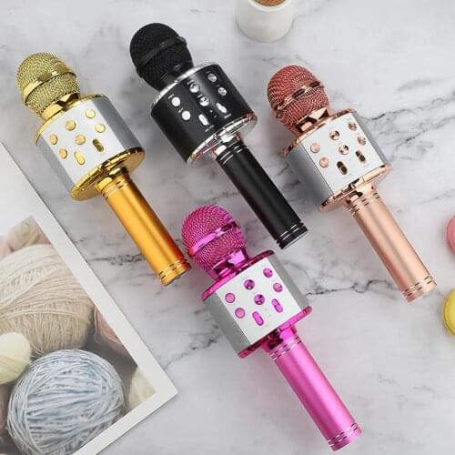Bluelans Microphone Colorful LED Good Tone Quality ABS Wireless Microphone with Built-in Loudspeaker for Karaoke