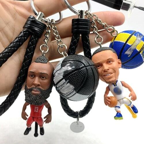 Basketball Stars Doll Keychain Mini Toy Figures Collectible Resin Keyring Backpack Pendant Great Gift For Basketball Fans