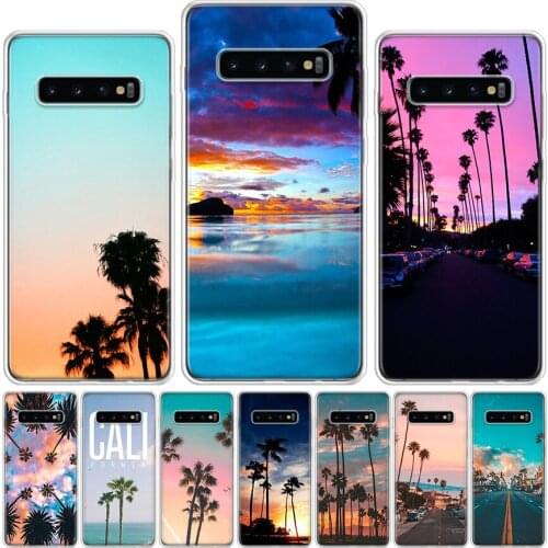 California trees Beach Surf Travel Tropical Phone Case For Samsung Galaxy A51 A71 A50 A70 A80 A90 A01 A6 A7 A8 A10 A10S A20S A20