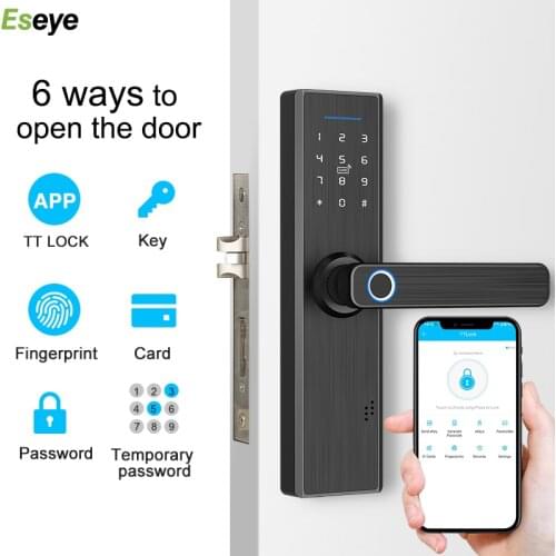 Eseye TT Lock App WiFi Smart Fingerprint Door Lock, Electronic Door Lock,Smart Digital APP Code Keypad Keyless Door Lock