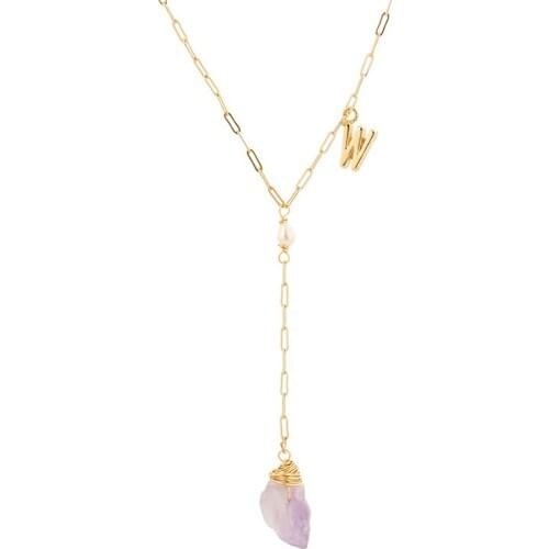 European and American Elegant Fashion Parts Retro Fresh Purple Natural Stone Neck Long Clavicle Chain