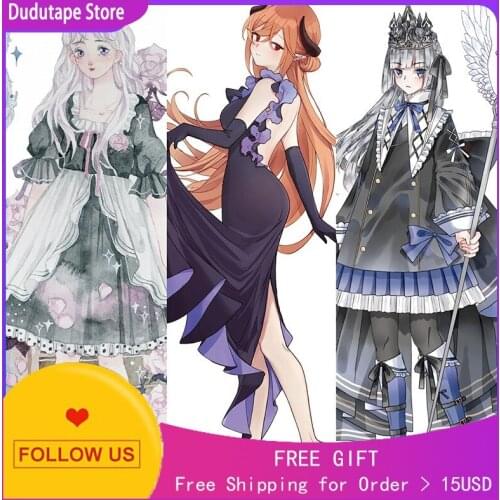 Journal Washi Tape Sticker Character Little Devil Rose Girl Black Special Oil