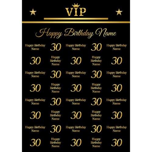 Photography Backgrounds VIP Crown Comstomize Name Photophone Backdrops for Portrait 30 Birthday Party Photocall Photo Studio