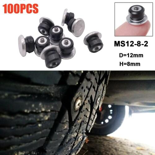 100pcs Car Snow Tire Studs Tire Wear-resistant Anti-slip Nails Snow Spikes For Tire Winter Tire Studs Safe for Auto Car/SUV/ATV