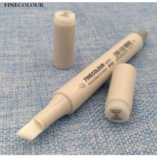FINECOLOUR Alcohol Based Ink Sketch Brush Double-headed Nib '0' Colorless Blender Art Markers