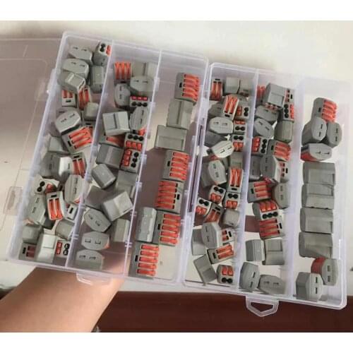 120pcs Electrical Connectors 2 set Wire Block Clamp Terminal Cable Reusable Terminals for Wires Housing for Electronics