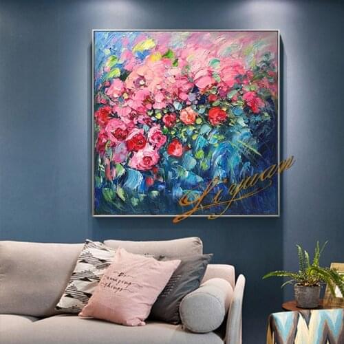 Beautiful Flowers Abstract Oil Painting Hand-painted Wall Art Home Decor Picture Modern Oil Painting On Canvas Aesthetic
