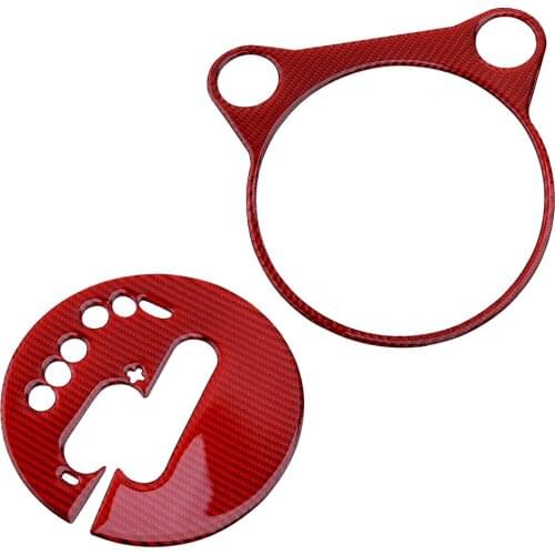 1 Set Red Carbon Fiber Console Gear Shift Panel Trim Frame Cover Car Fit For Nissan 370Z 2009 2010 2011 2012 2013 2014 2015-2020