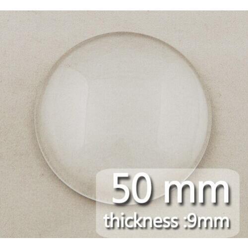 50MM Round Flat Back clear Crystal glass Cabochon,10.2MM Thick,Top quality,Sold 10pcs/lot-C1304