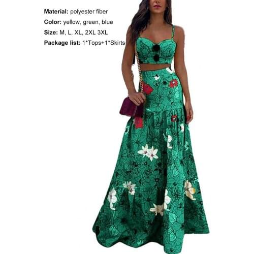 50%HOT 2Pcs/Set Sundress Comfortable Stylish Polyester Women Sling Dress Two-Piece Set for Photography