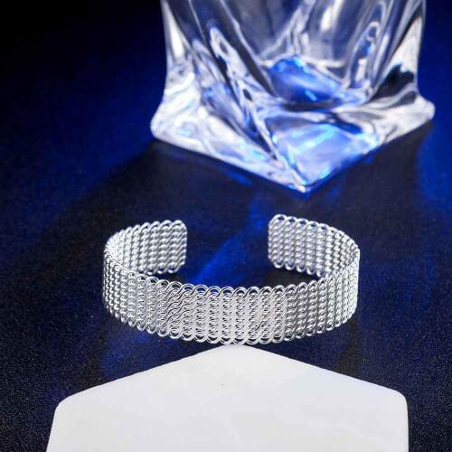 Trendy Couple Silver Gold Adjustable Bangle Fashion Jewelrys For Men And Women European Style Party Gift