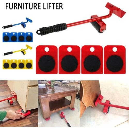 Furniture Mover Tool Set Transport Lifter Heavy Stuffs Moving Wheel Roller Bar Hand Tools Professional Furniture Mover Tool