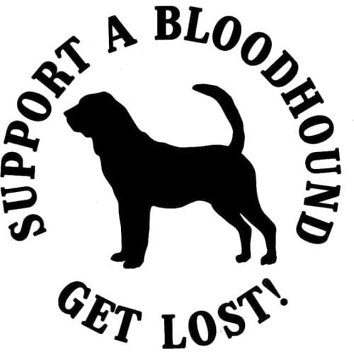 Car Stickers Support Hound Lost Dog Humor PVC Car Decoration Accessories Decals Waterproof Sunscreen Black/white,13cm*13cm