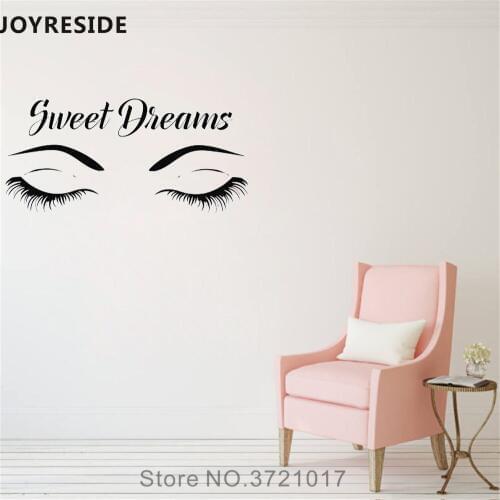 JOYRESIDE Beauty Eyes Wall Decal Salon Girls Face Wall Sticker Fashion Vinyl Decal Home Livingroom Decor Interior Design A710