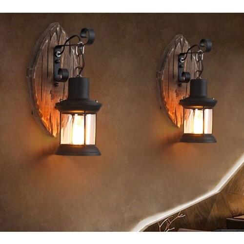 New Vintage LED Wall Lamp Cafe Bar Shop Restaurant Barn Lantern Kerosene Wall Light Bedside Living Room European Style Lamp