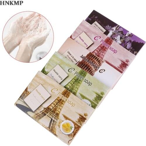 25pcs Disposable Boxe Soap Portable Mini Paper Soap Travel Soap Paper Washing Hand Bath Clean Scented Slice Sheets Paper Soap