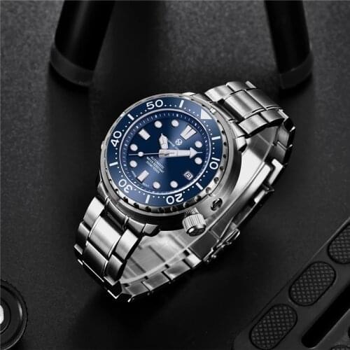 PAGRNE DESIGN Top Brand Mens Watch Sapphire Glass NH35 Sports Mechanical Watch 300M Waterproof Clock Diver Watches Reloj Hombre