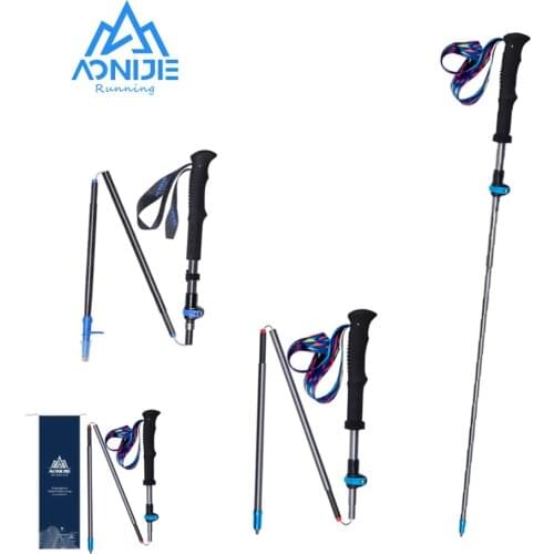 Aonijie E4087 E4205 Carbon Fiber and Aluminium Alloy Walking Sticks Camping Hiking Ultralight Folding Quick Lock Trekking Pole