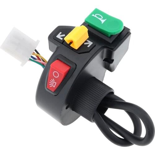 3 in 1 Motorcycle Handlebar Switch Electric Bike Scooter ATV Quad Light Turn Signal Horn ON/OFF Button for 22mm Dia Handlebars