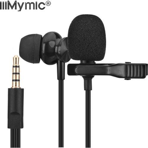IiiMymic Lavalier Lapel Microphone with Earphone Clip-on for Android Smartphone Mobile Phone PC Laptop YouTube Vlogging Video