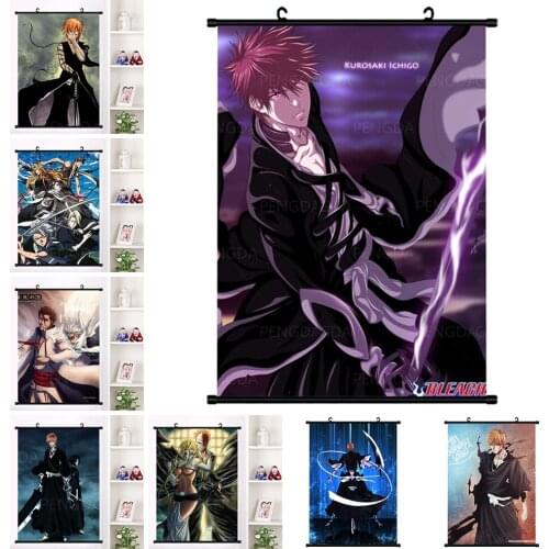 Print Bleach Kurosaki ichigo Poster Anime Cartoon Plastic Scrolls Picture Hanging Decor Home Characters Canvas Painting Wall Art