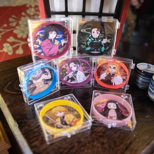 Demon Slayer Boxed Silicone Bracelet Kimetsu No Yaiba Cartoon Anime Figures Kamado Tanjirou Nezuko Hashibira Inosuke Wristband