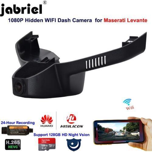 Jabriel 1080P Hidden dash camera Wifi car dvr Car Camera for Maserati Levante 2016 2017 2018 2019 2020 mirror cover Android IOS