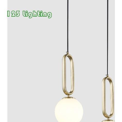 Modern White Glass Pendant light Cord Adjustable Restaurant light Bedroom Living room Pendant lamp E27 90-260V Golden Luminaire