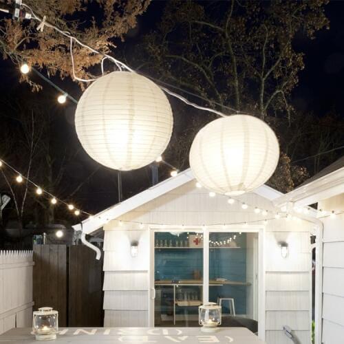 Wedding Decoration White Paper Lanterns 8inch 20cm Round Chinese Paper Lanterns Birthday Party Festival Supplies DIY Lampion