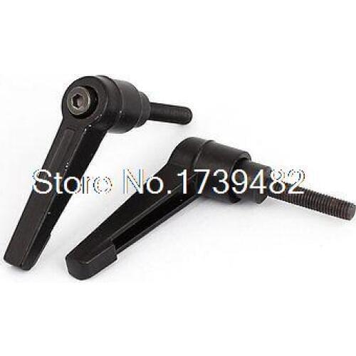 M5 x 25mm Male Thread Lathe Machine Metal Adjustable Handle Lever Grip 2pcs