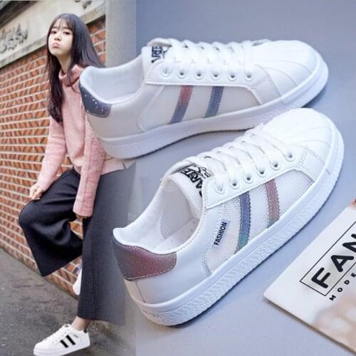 Small White Shoes Womens Spring 2021 New Mesh Shell Head Flat Breathable Lightweight Casual Lace-up Student Shoes