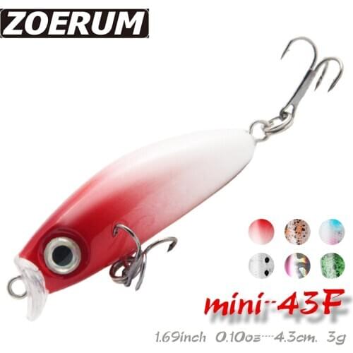 4.3cm 3g Shad Wobbler Top Water Lures For Bass Fishing Lures Saltwater Popper Trout Mini Top Pesca Fishing Small Crankbait