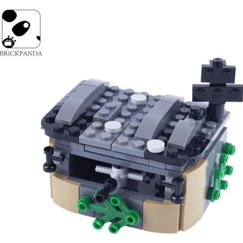 Military German WW2 Bunker Artillery Building Blocks Soldier Figures Accessories Weapons Army Cannon Parts Toys for Children