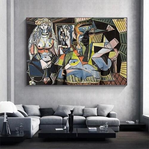Famous of Algiers By Pablo Picasso Painting Women Posters Oil Painting Canvas Painting Wall Art for Living Room Home Decoracion
