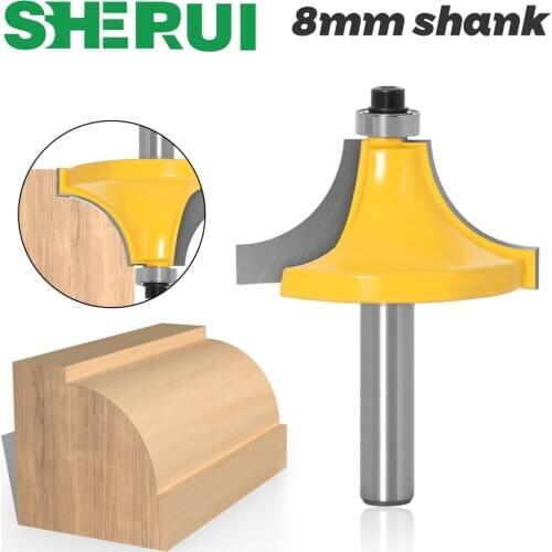1PC 8mm Shank Round Chamfering cutter Over Beading Edging Router Bit Radius Straight end mill trimmer cleaning flush trim
