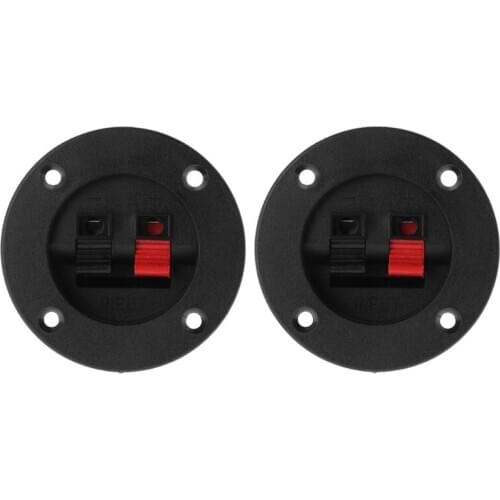 2PCS Terminal Round Cup Connector Parts Express Spring Clip Double Binding Post Screw Wire Gold Car Subwoofer Speaker Box Black